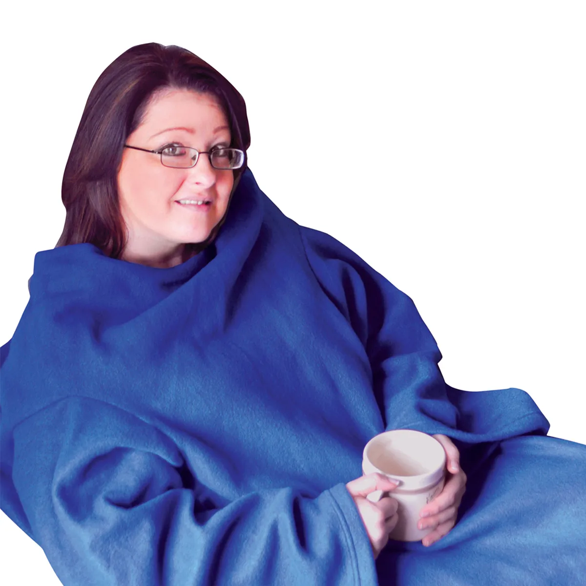 Sleeved Fleece Blanket in Blue